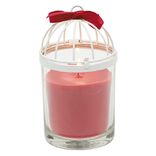 Bougie cage &agrave; oiseau rouge