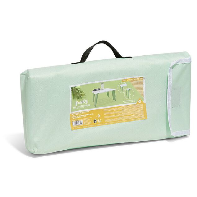 Table plage pliable bleu menthe