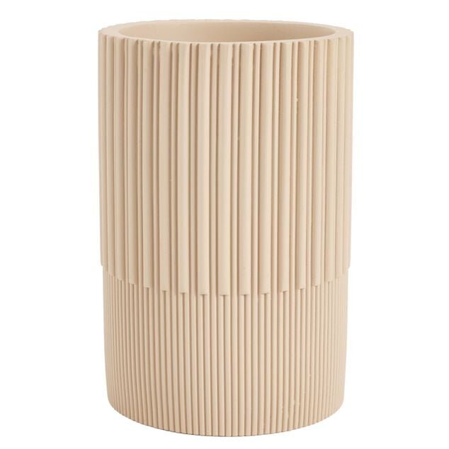 Gobelet salle de bain r&eacute;sine stries &Oslash;7xH10cm (3 mod&egrave;les)