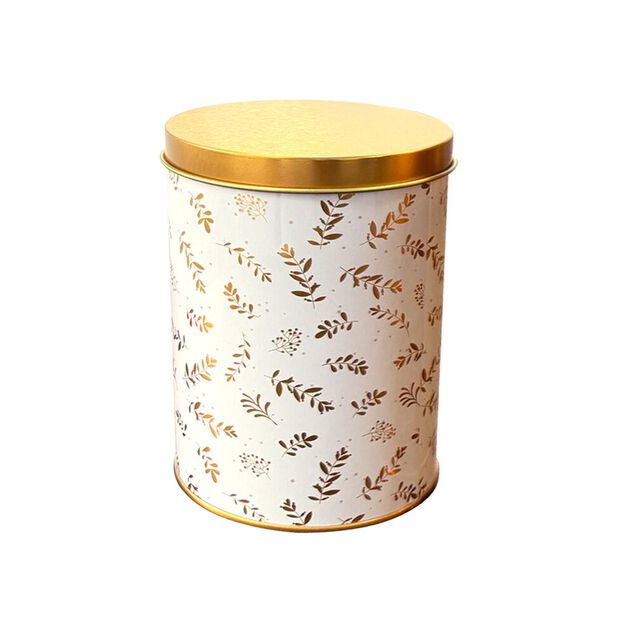 Lot de 3 boîtes alimentaires décor Noël métal blanc et doré 3 tailles