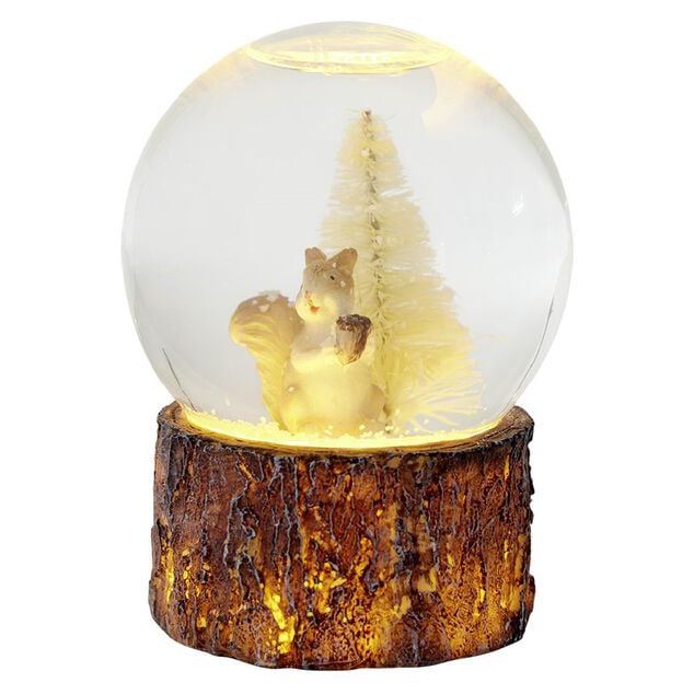 Boule &agrave; neige en verre d&eacute;co animal de la for&ecirc;t