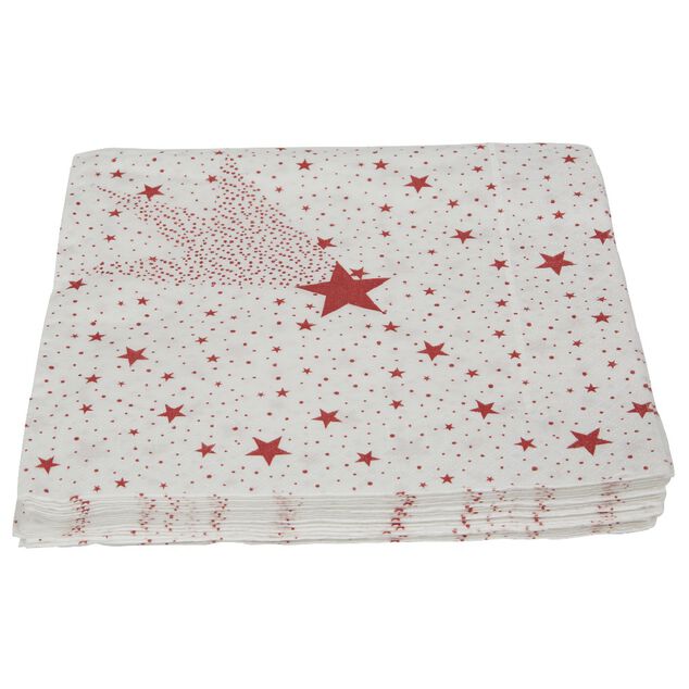 Serviette en papier motif &eacute;toile filante rouge x 20