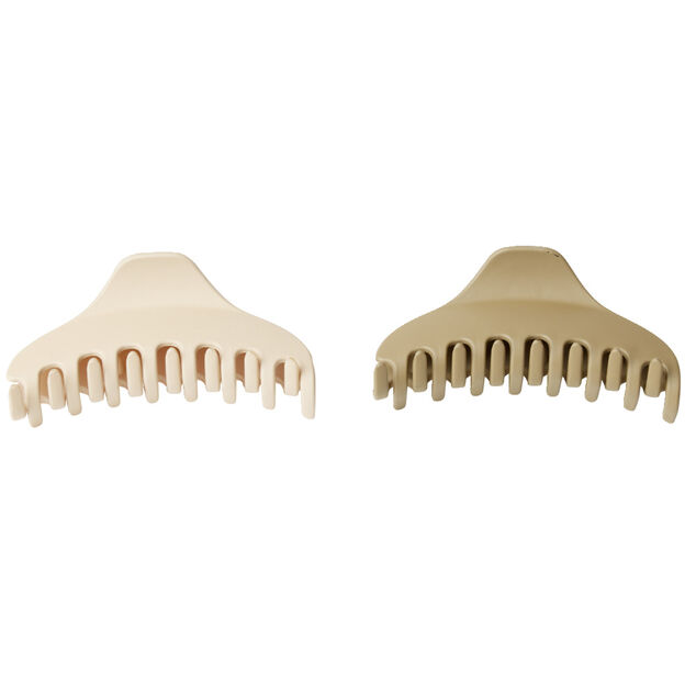 Pince à cheveux plastique marron L11cm