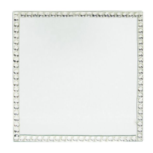 Miroir contour strass 10x10cm - 2 modèles rond ou carré