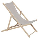Chilienne Wood h&ecirc;tre et tissu coton beige uni 96x56xH96cm