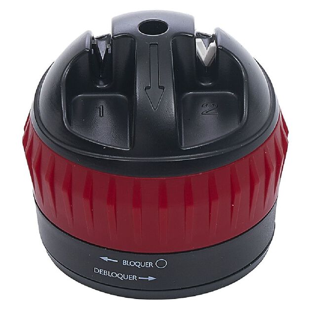 Aiguiseur couteau double position rouge et noir