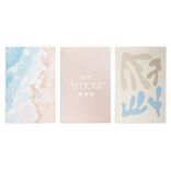 Lot de 3 affiches papier rose et bleu 10x15cm