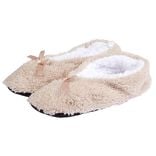 Chaussons ballerines beige avec noeud femme