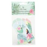 Étiquette cadeau motif tropical x4