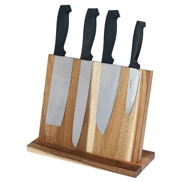 Support pour couteaux bois d'acacia 26,9x10,3xH21cm