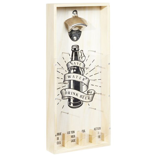 Jeu à boire décapsuleur en bois Save Water Drink Beer H40cm