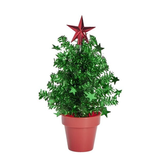Sapin guirlande en pot à poser Ø11,5xH20cm - (3 coloris)