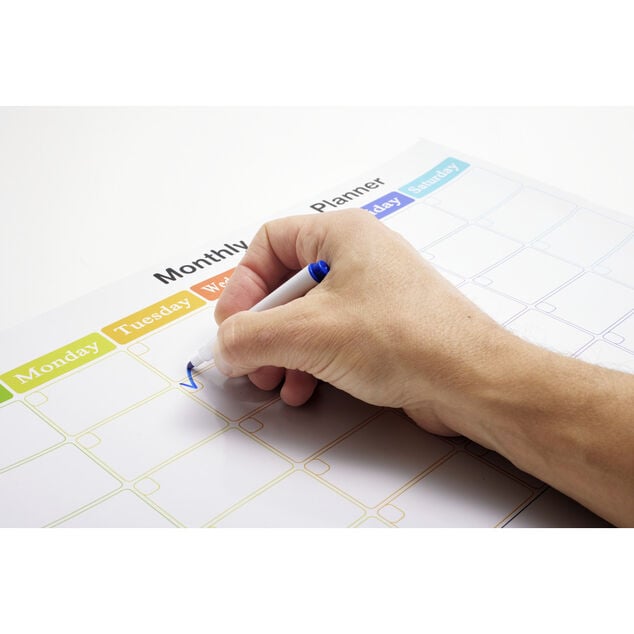 Calendrier mensuel magn&eacute;tique et 7 accessoires 42x30cm