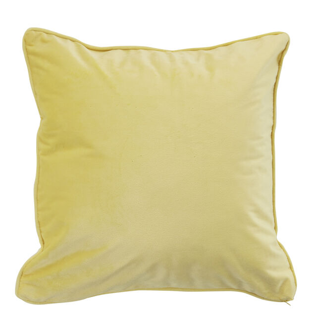 Housse de coussin en velours jaune moutarde