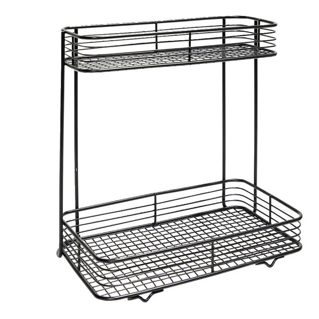 &Eacute;tag&egrave;re double &agrave; poser en m&eacute;tal 25,5x14,5xH25cm