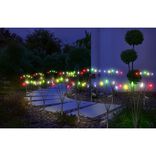 Borne solaire à planter 5 tiges forme pomme de pin LED multicolores H70cm