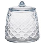 Pot &agrave; coton verre bleu &Oslash;10xH12cm