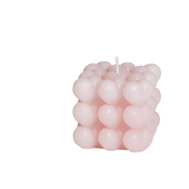 Bougie carr&eacute;e &agrave; bulles 5,5x5,5xH5,5cm