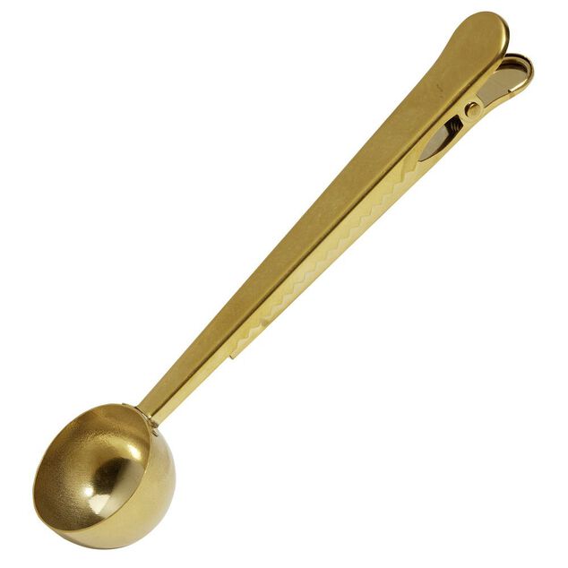 Cuillère pince sachet en inox doré