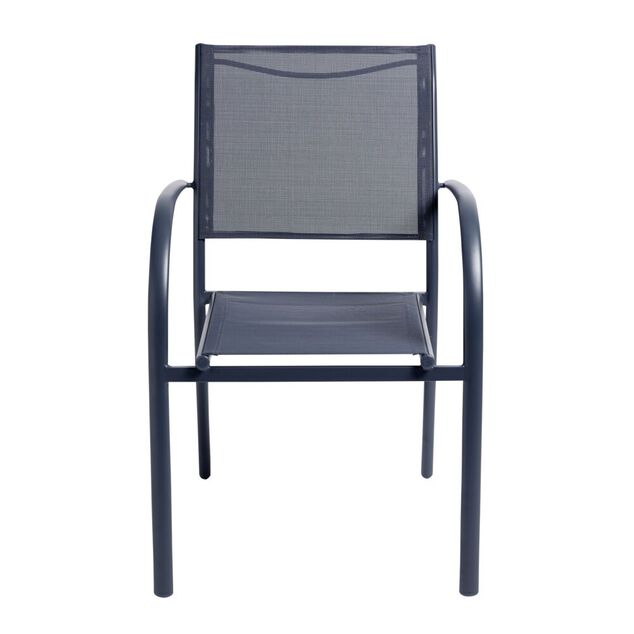 Fauteuil de jardin Oslow m&eacute;tal et textil&egrave;ne gris 63xH86x56cm