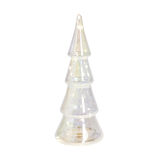 Sapin miniature holographique en verre 15LED &Oslash;9,5xH26cm