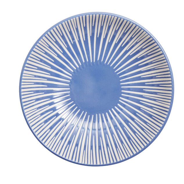 Assiette &agrave; soupe Rio fa&iuml;ence bleue et blanche &Oslash;20cm