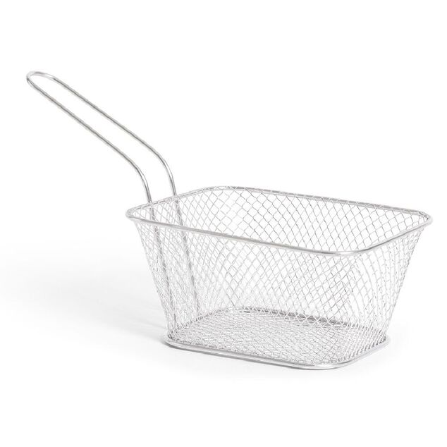 Panier &agrave; frites 23xH11,5x13,5cm acier dor&eacute; ou argent&eacute;