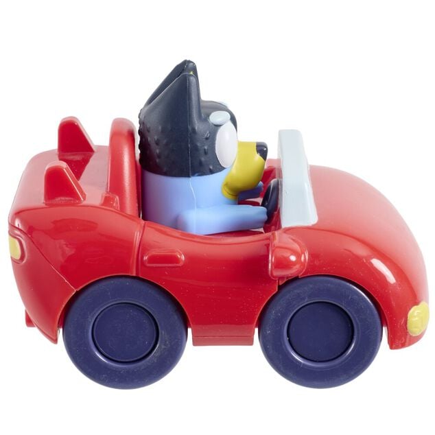 V&eacute;hicule mini Bluey plastique 9x6xH7cm (4 mod&egrave;les)