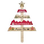 Pancarte Sapin de No&euml;l en bois H60cm