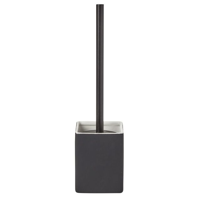 Brosse WC socle carr&eacute; gr&egrave;s noir 9,2x9,2xH36cm