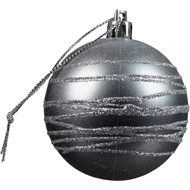 Boule de No&euml;l argent&eacute;e x6