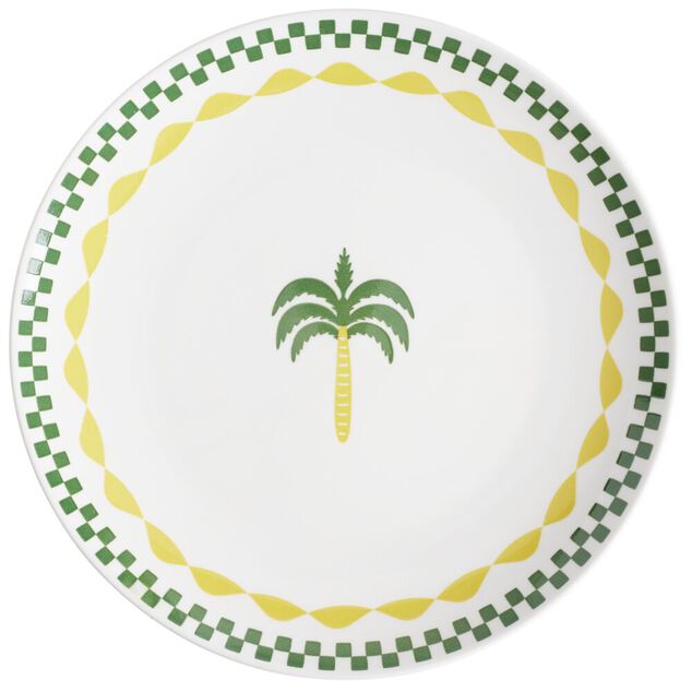 Service vaisselle 12 pi&egrave;ces motif Indie porcelaine blanche