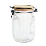 Bocal alimentaire 1L en verre avec couvercle bambou