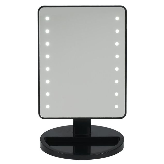 Miroir &agrave; LED &agrave; poser 14,5x5,5x23cm noir