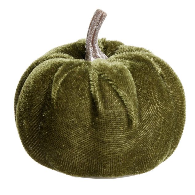 D&eacute;coration &agrave; poser forme citrouille velours 4 pi&egrave;ces &Oslash;7,5xH6,5cm