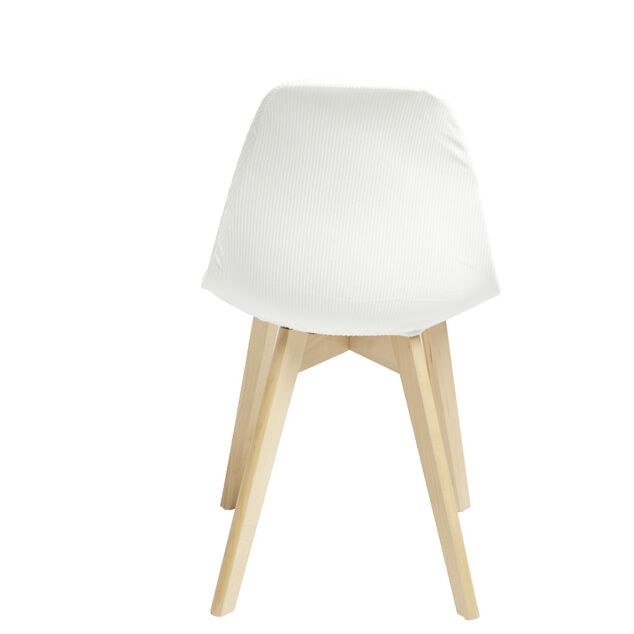 Housse de chaise velours c&ocirc;tel&eacute; L45xP40xH45cm - 2 mod&egrave;les gris ou blanc