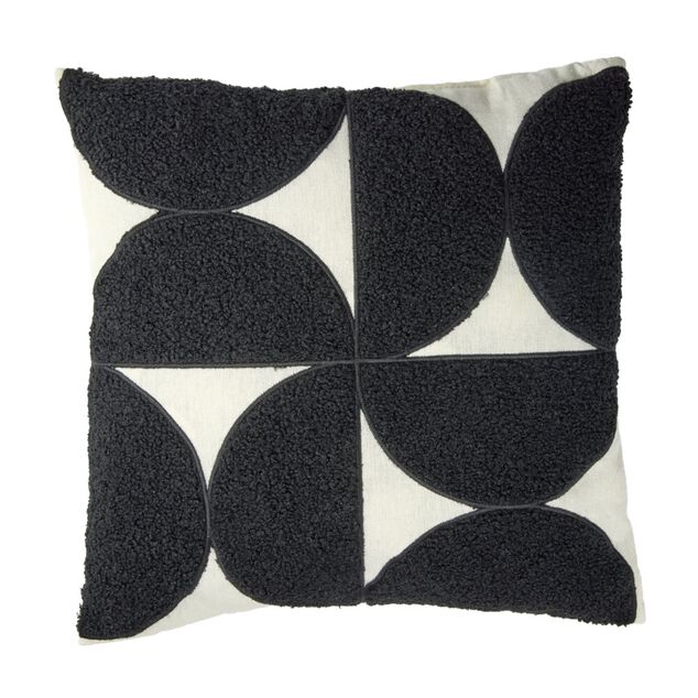 Coussin carr&eacute; tuft&eacute; &agrave; motif g&eacute;om&eacute;trique 40x40cm (2 mod&egrave;les)