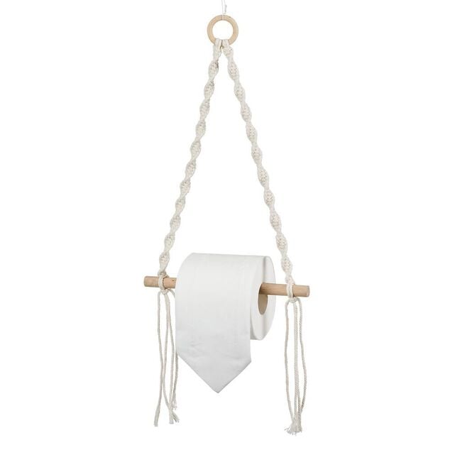 Dérouleur papier WC macramé 20xH54cm