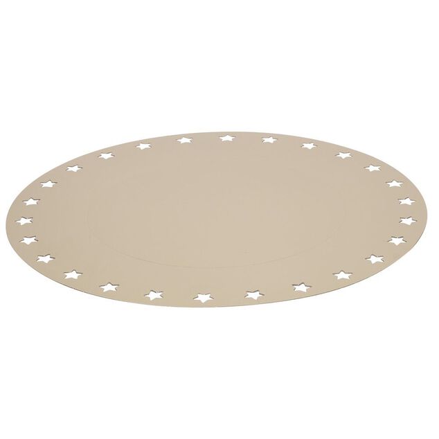Lot de 4 sous-assiettes en carton dor&eacute; d&eacute;cor ajour&eacute;