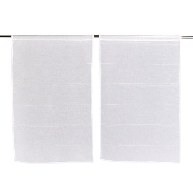 Lot de 2 vitrages 60x90cm blanc