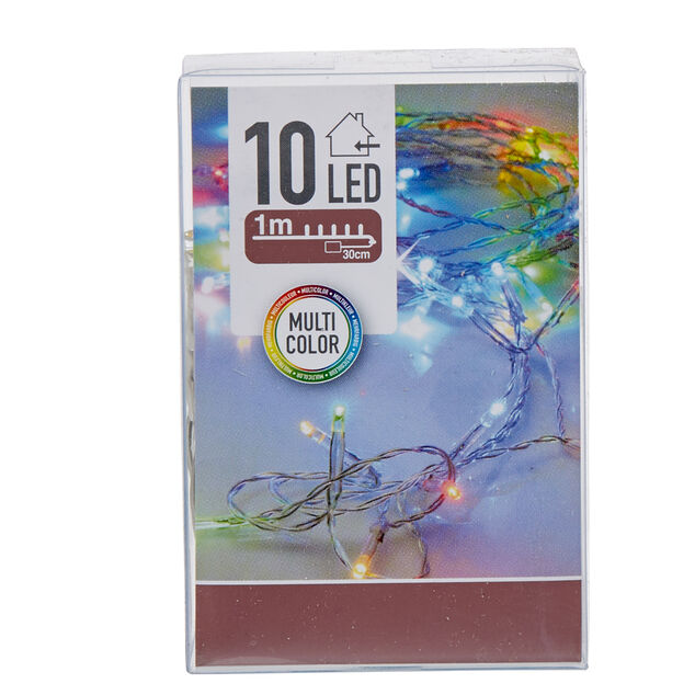 Guirlande électrique Noël intérieur 10LED multicolores 1m