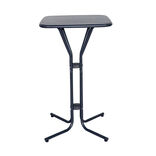 Table haute Fun m&eacute;tal gris fonc&eacute; 60x60xH100cm