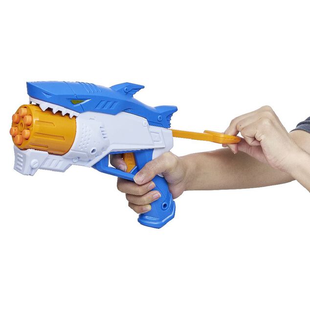 Pistolet requin bleu et 8 fl&eacute;chettes