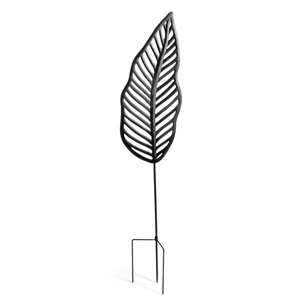 D&eacute;coration &agrave; planter feuille m&eacute;tal noir H110cm