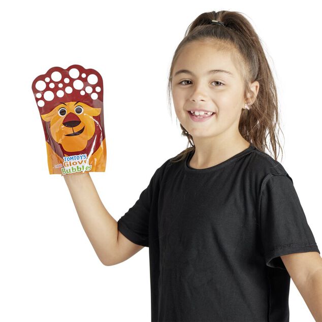 Gant plastique pour bulles de savon 14x22cm (3 modèles)