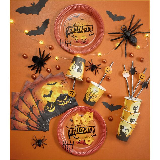 Gobelet carton x8 Halloween chat noir 250ml