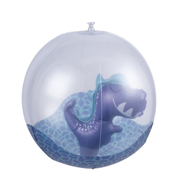 Ballon gonflable pour piscine dinosaure en plastique bleu &Oslash;35cm