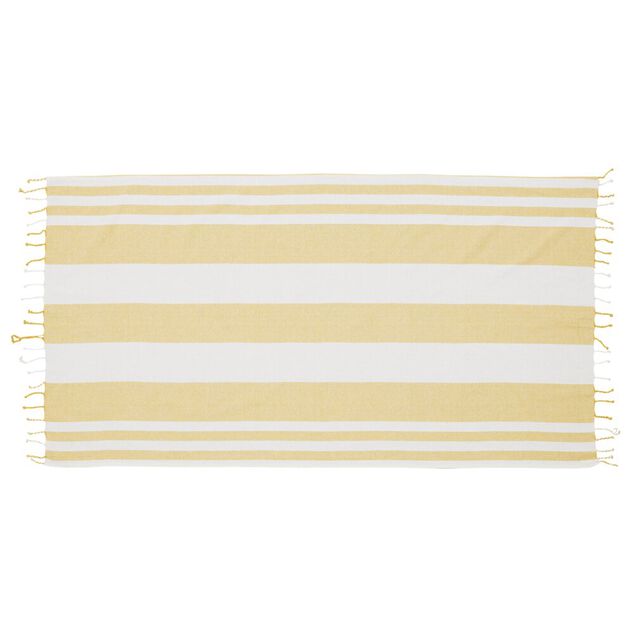 Sac de plage avec fouta 1 personne coton rayure bayad&egrave;re 90x170cm (2 mod&egrave;les)