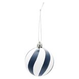 Boule de Noël bleu et blanc Ø6 cm