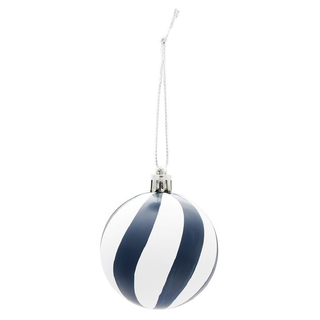 Boule de Noël bleu et blanc Ø6 cm